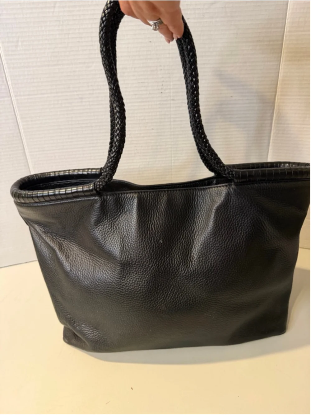 Women's Tory Burch Black Leather Tote Bag One Size